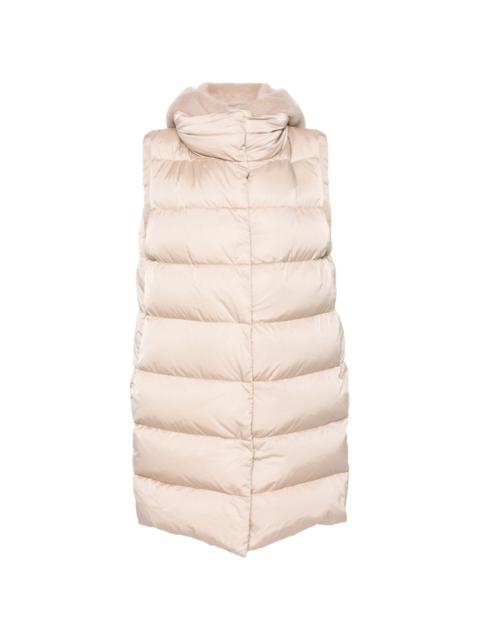 faux-shearling trim puffer coat