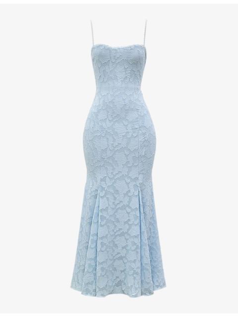 House of CB Joan lace-up lace maxi dress