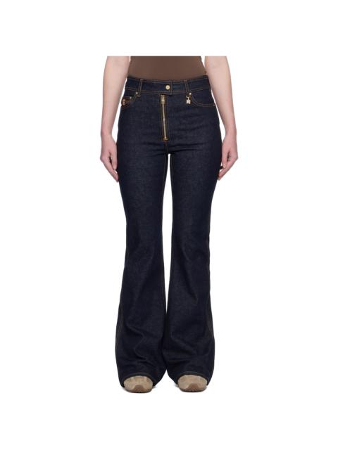 AMIRI Navy Zip Up Flare Jeans