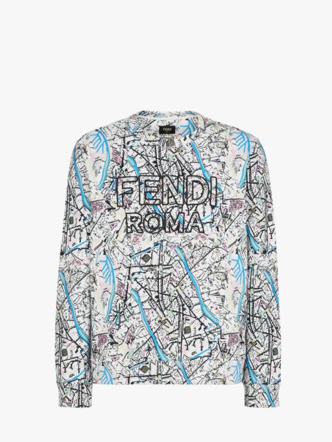 FENDI White jersey sweatshirt