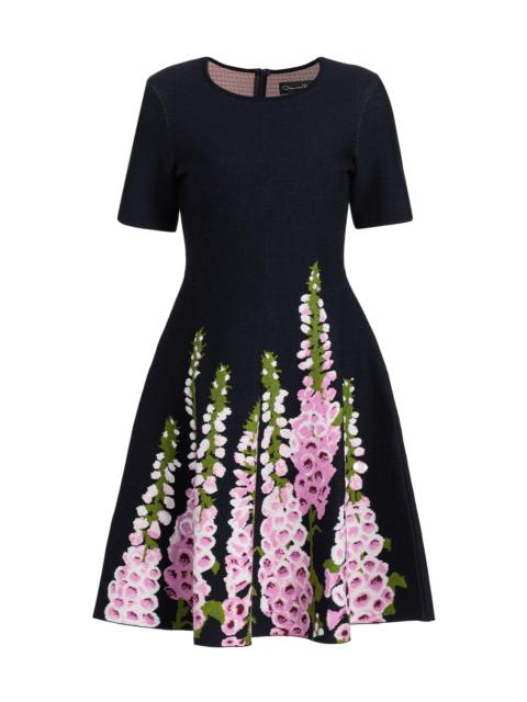 Oscar de la Renta Women's Allium-Print Jacquard Minidress - Navy