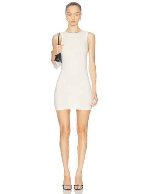 ÉTERNE Sleeveless Crewneck Soft Jersey Mini Dress