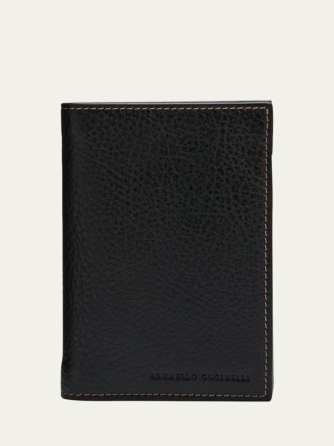 Brunello Cucinelli Men's Leather Bifold Card Holder