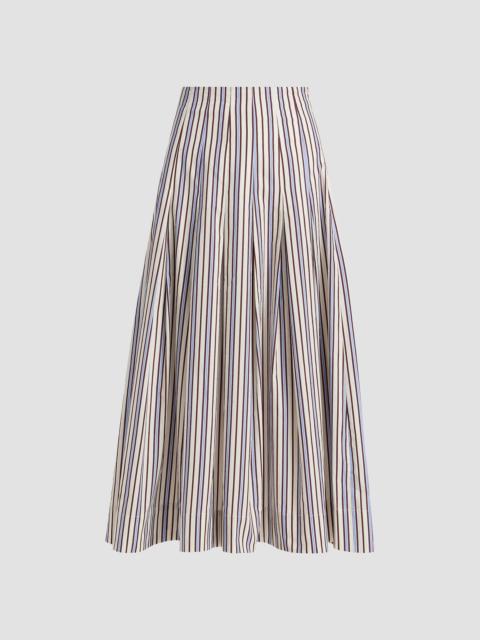 LELA ROSE Women's Striped Poplin Cotton Midi-Skirt - Cream Multi