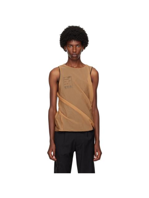 OLLY SHINDER Black & Tan Twisted Tank Top