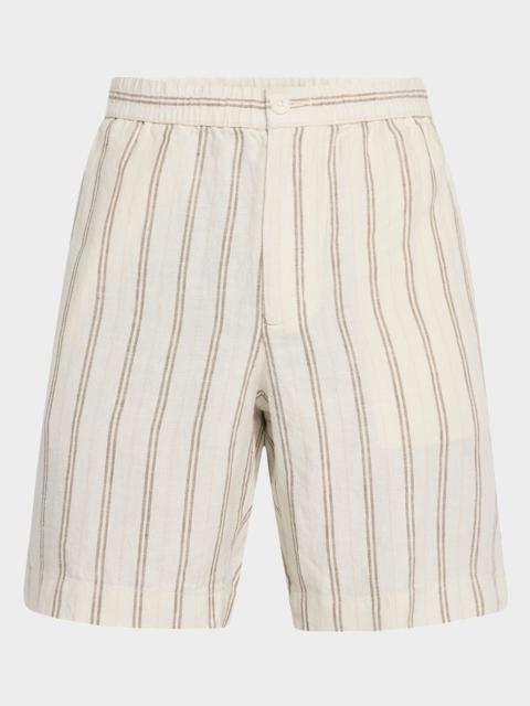 Vince Men's Mesa Stripe Hemp Beach Shorts