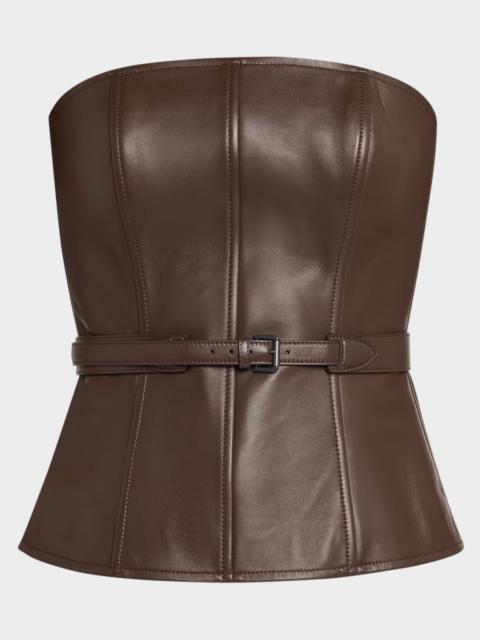 Ralph Lauren Jenevieve Strapless Lambskin Leather Bustier
