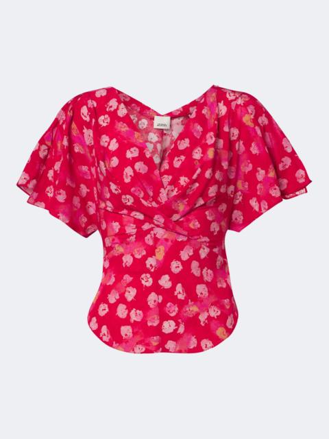 Isabel Marant Faljane floral silk-blend top