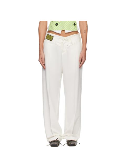 MM6 Maison Margiela Off-White Reverse Waistband Trousers