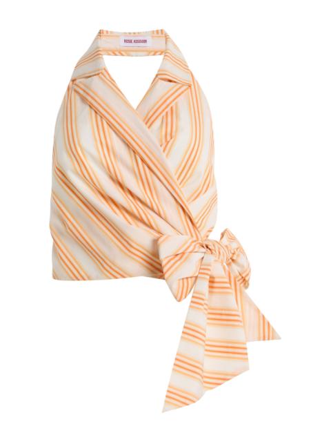 ROSIE ASSOULIN Wrapped Up Halter Top orange