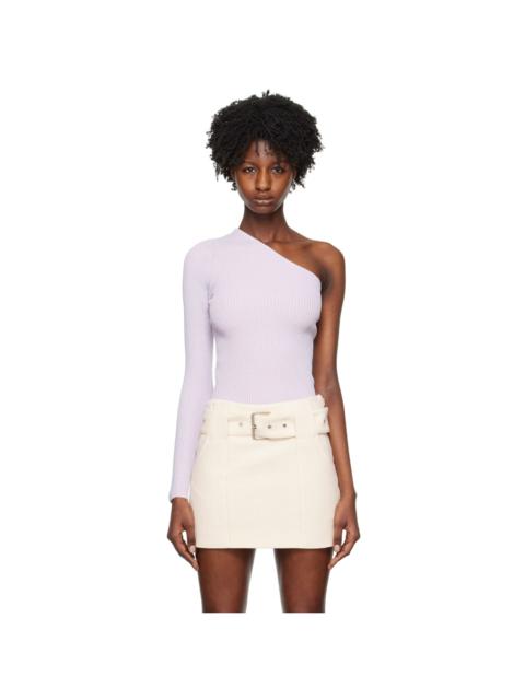 REMAIN Birger Christensen Purple Single-Shoulder Long Sleeve T-Shirt