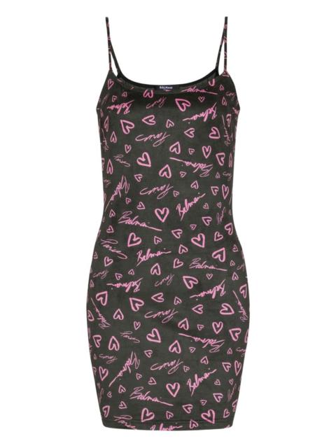 Balmain Crush-print mini dress
