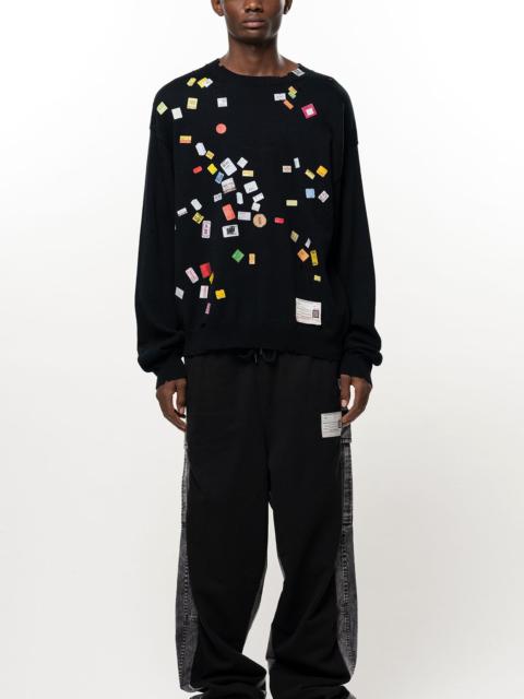Maison MIHARAYASUHIRO Price Tag Sticker Printed Knit Sweater