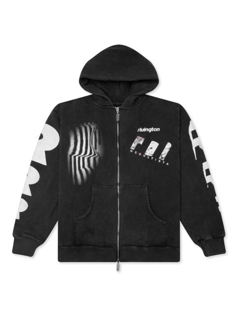 RRR123 APOCRYPHA PIOUS ZIP HOODIE - MECHANIC BLACK