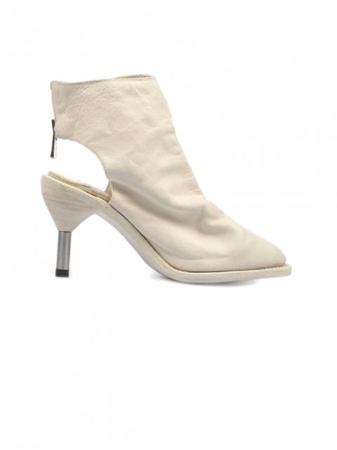 WHITE LEATHER ANKLE BOOTS