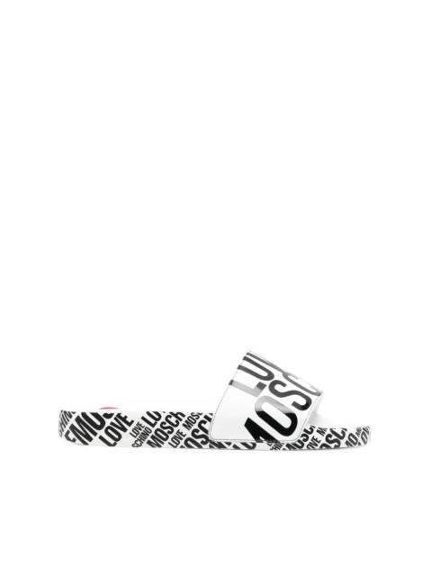 Moschino logo-print slides