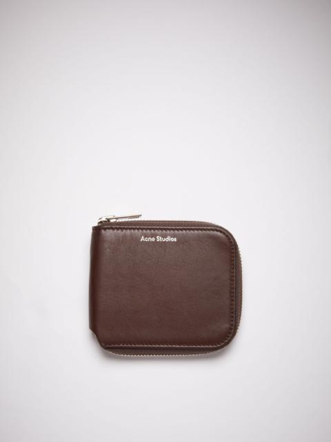 Acne Studios Compact zip wallet - Dark brown