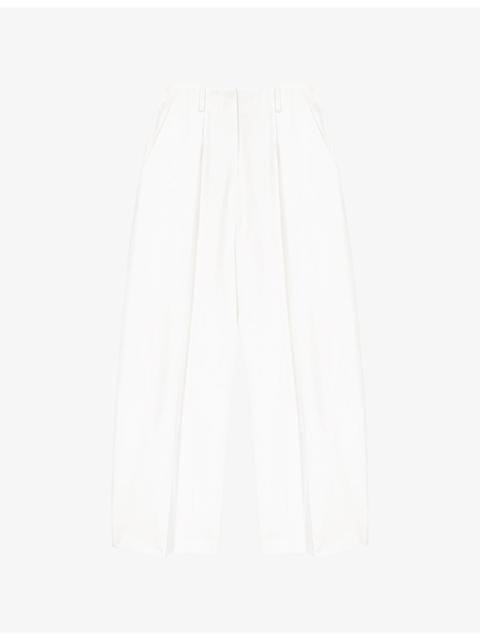 maje Balloon-Leg Cropped Woven Trousers