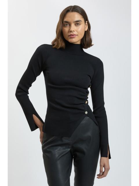 KAREN MILLEN Asymmetric Fastening Viscose Knit Jumper