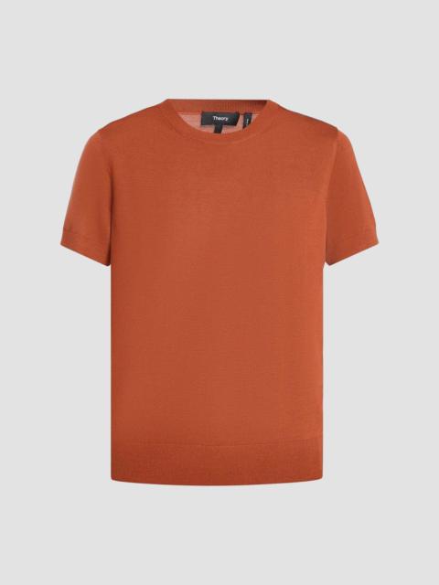 Theory Women's Basic Merino Wool T-Shirt - Umber