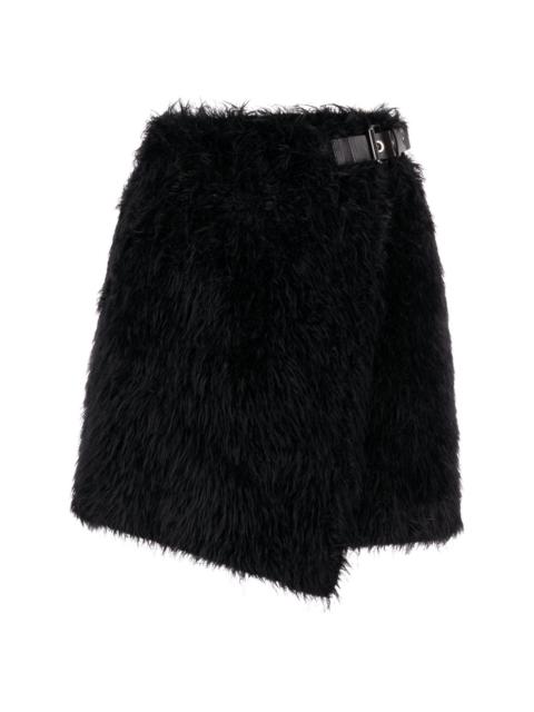 faux-fur high-waist miniskirt