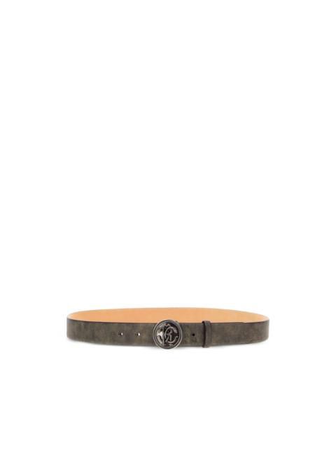 Roberto Cavalli logo circular-buckle belt