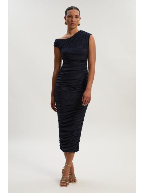 KAREN MILLEN Textured Ruched Jersey Midi Dress