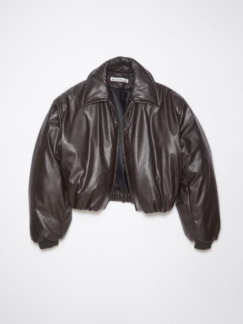 Coated bomber jacket - Dark brown