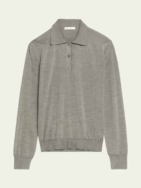 The Row Lilienne Silk Polo Sweater