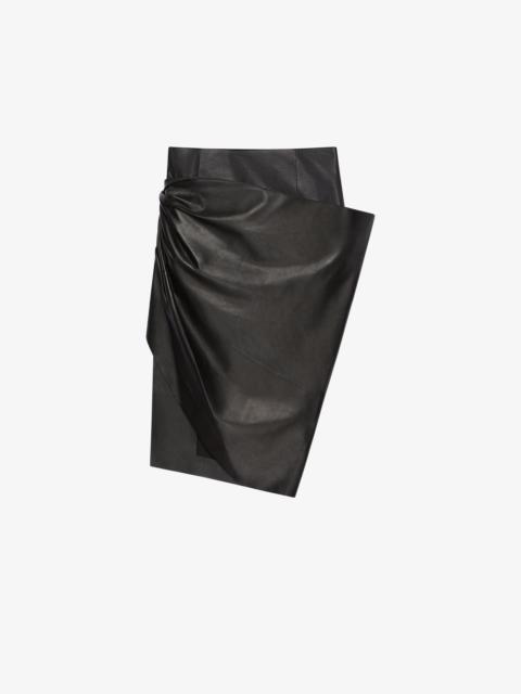 Givenchy ASYMMETRIC DRAPED SKIRT IN LEATHER
