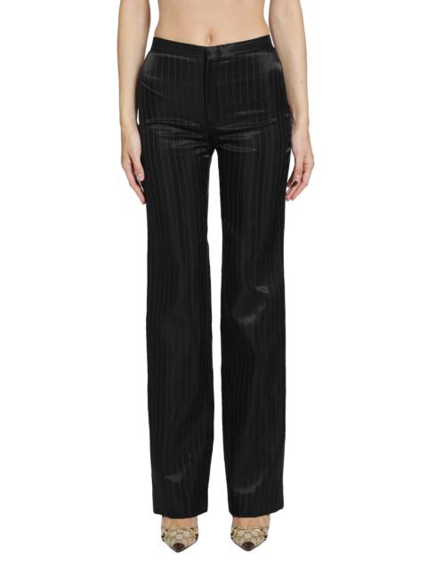 GUCCI Pinstripe Wool Silk Trousers