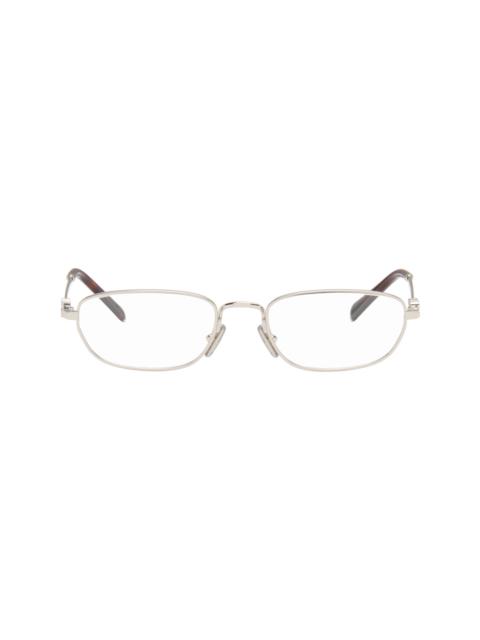 Miu Miu Silver Rectangular Glasses