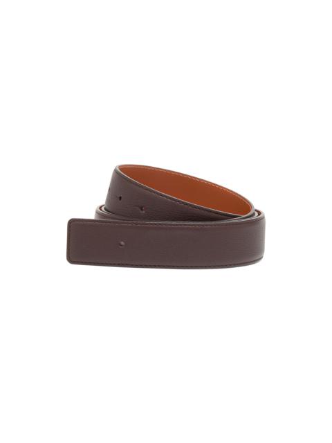 Santoni Dark brown tumbled leather belt strap