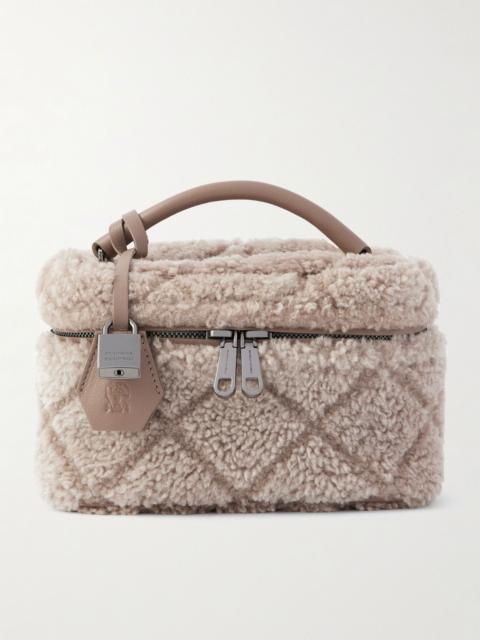 Brunello Cucinelli Leather-trimmed shearling tote Light brown