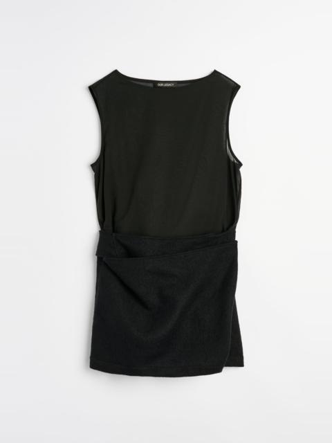 Our Legacy Twisted Mini Dress Black Echo Pristine Voile