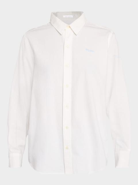 MOTHER The Bestie Cotton Button-Front Shirt
