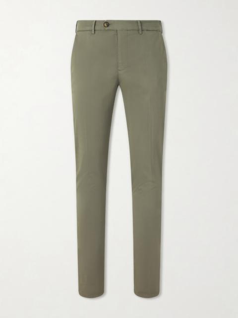 Brunello Cucinelli Slim-Fit Straight-Leg Stretch-Cotton Twill Trousers