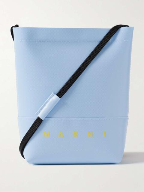 Marni Logo-Print Textured-PVC Bucket Bag
