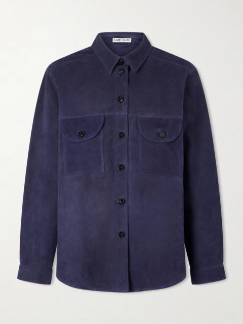 BLAZÉ MILANO Berber Paneled Suede Shirt