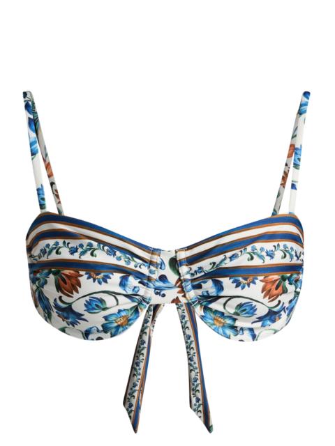 FARM RIO Women's Flora Tile Underwire Bikini Top - Off White