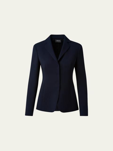 AKRIS Leather-Collar Wool Jacket