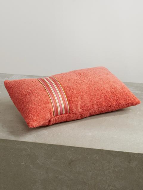 Loro Piana The Suitcase Striped Webbing-trimmed Cotton-terry Beach Pillow