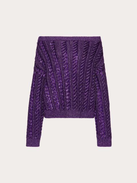 Valentino EMBROIDERED LUREX SWEATER
