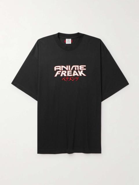VETEMENTS Anime Freak Oversized Printed Embroidered Cotton-Jersey T-Shirt