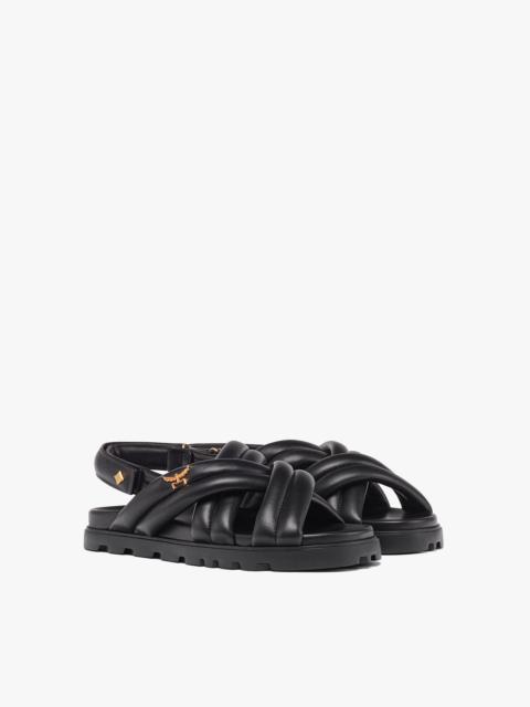 MCM Cross Sandals in Lamb Leather