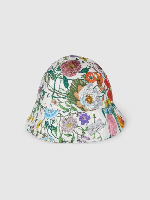 GUCCI Reversible printed silk bucket hat