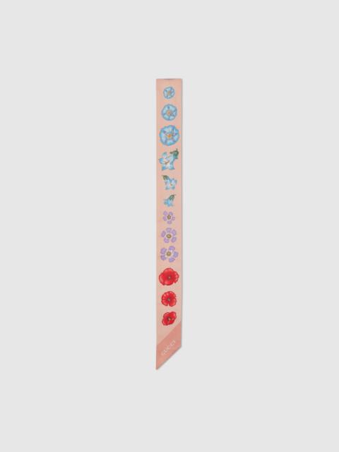 GUCCI Printed silk neck bow