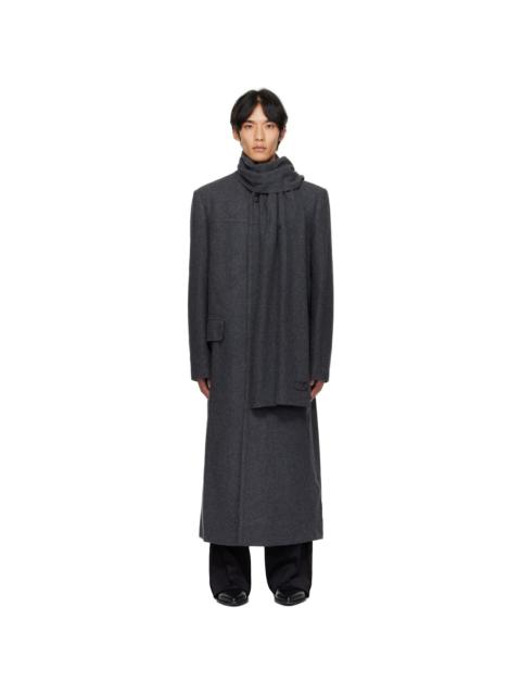 MM6 Maison Margiela Gray Felted Coat