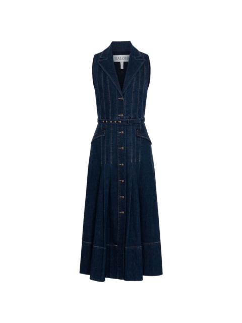 SALONI belted sleeveless dress
