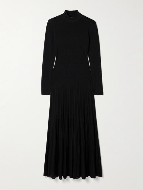 Isabel Marant Gisole Paneled Pointelle-knit Turtleneck Maxi Dress